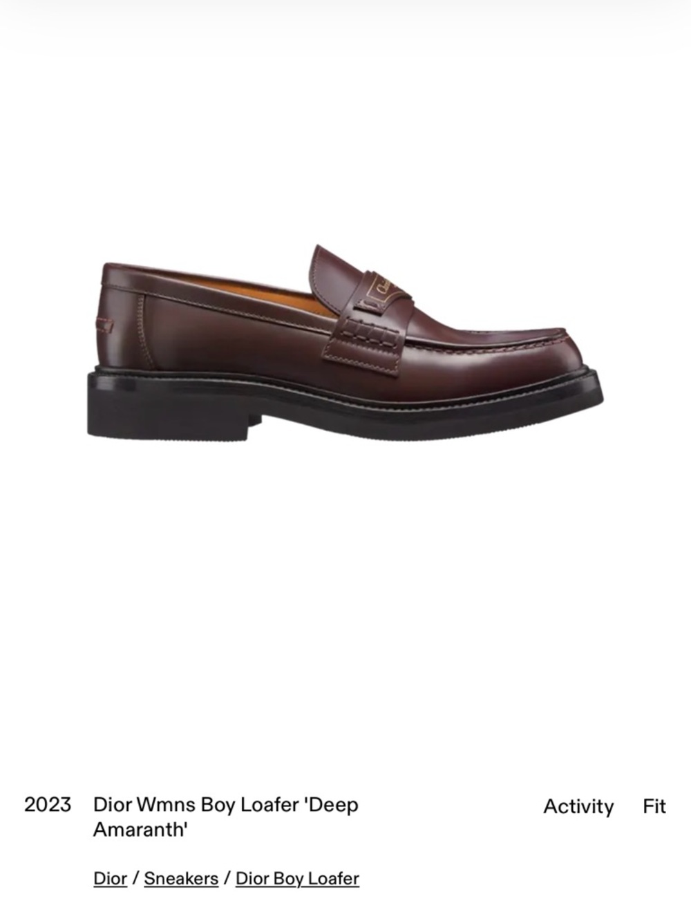 Dior Women’s Penny Loafer in Deep Amaranth Brown